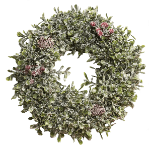 Wianek z bukszpanu GLORIAFIR śnieżony, średnica 20cm