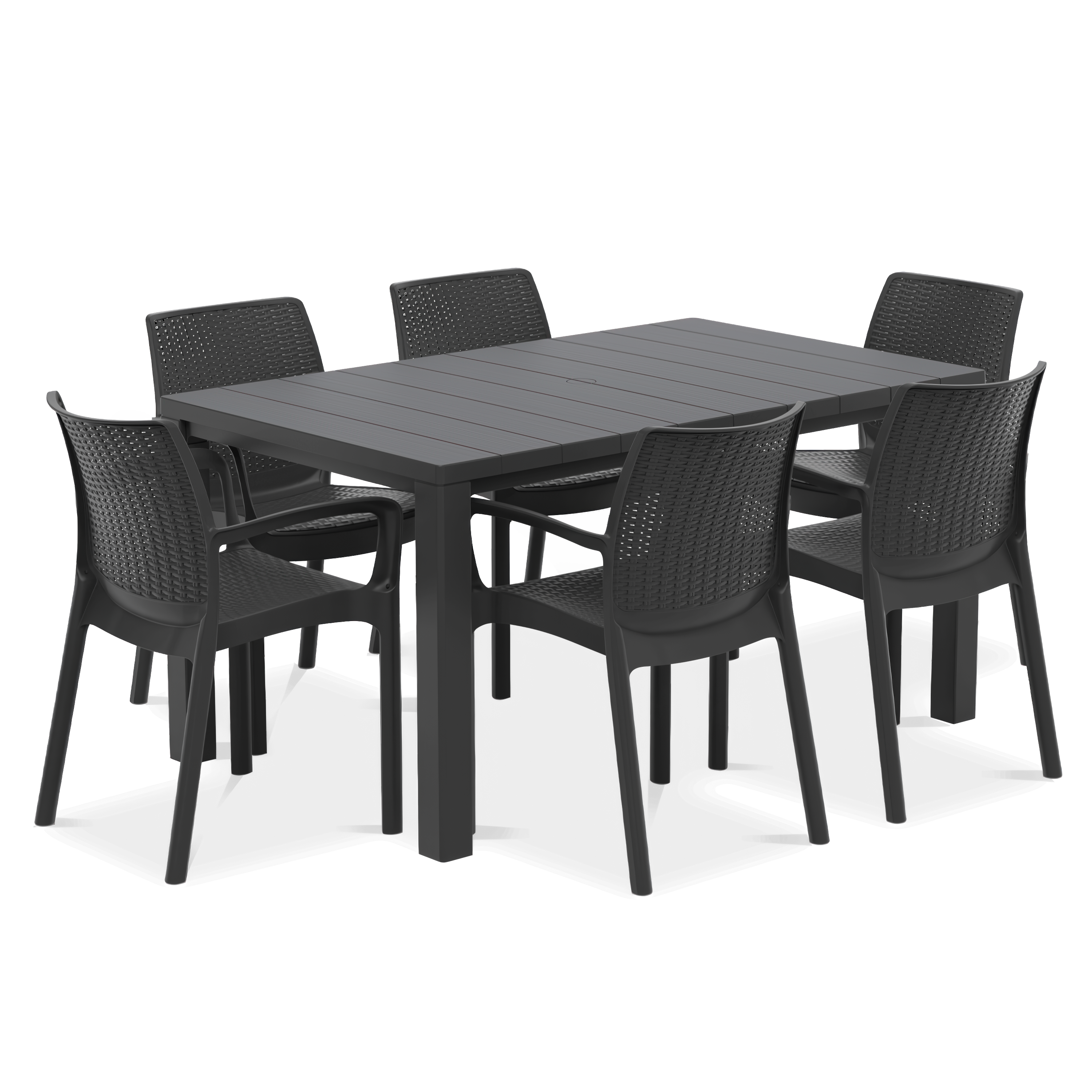 Grafitowy zestaw jadalniany z tworzywa sztucznego na ogród bali/julie od marki keter