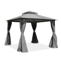 Pawilon ogrodowy z moskitierą i zasłonami VANCOUVER 3x3 Grey - Hardmaister