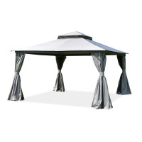 Pawilon ogrodowy VANCOUVER od firmy Hardmaister z odsłoniętymi zasłonami