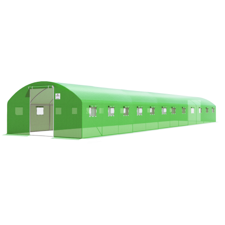 Zielony tunel foliowy na uprawy z podwójnymi drzwiami 4x12x2 - 48m2 - Cultivo
