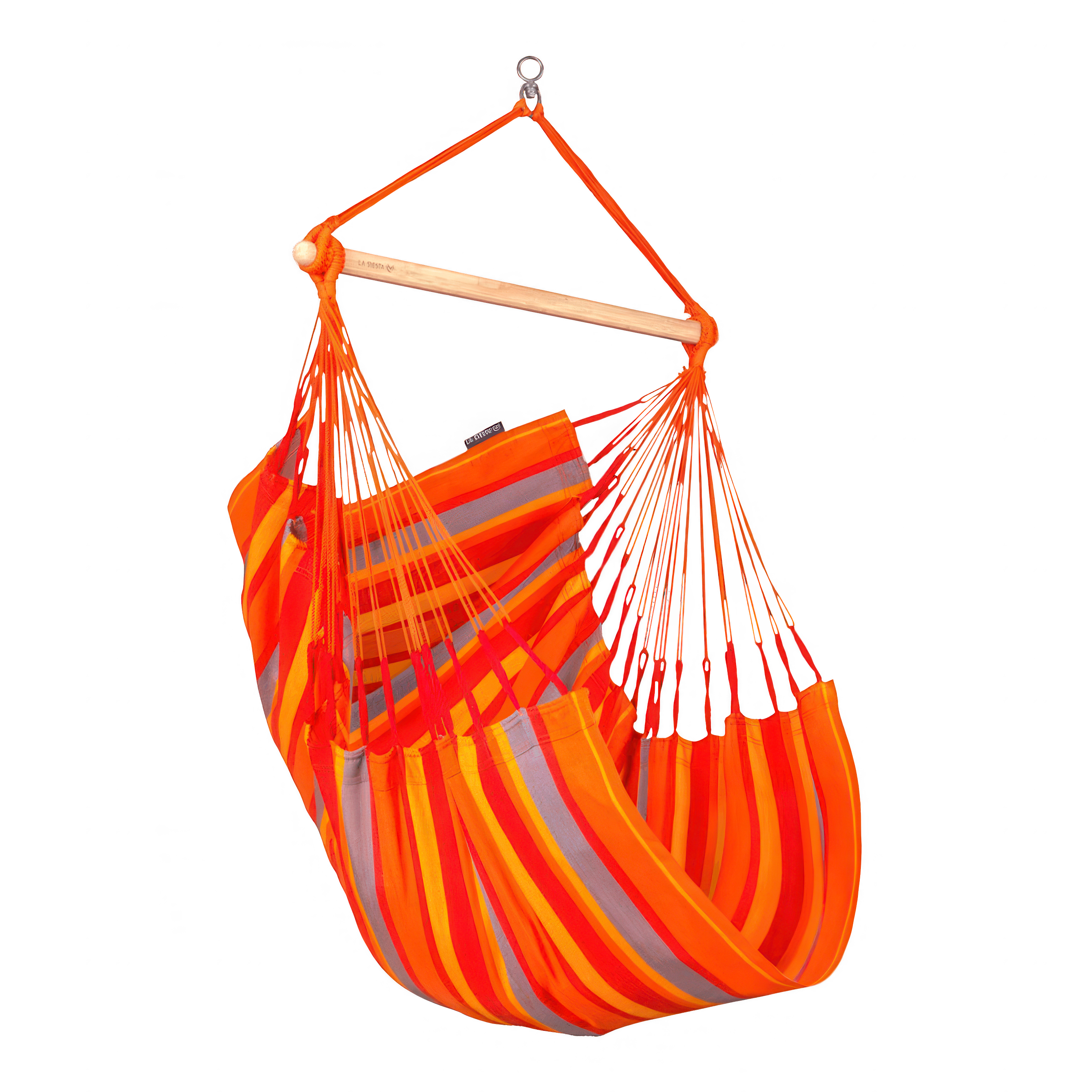 wiszący fotel hamakowy w kolorze pomarańczowym