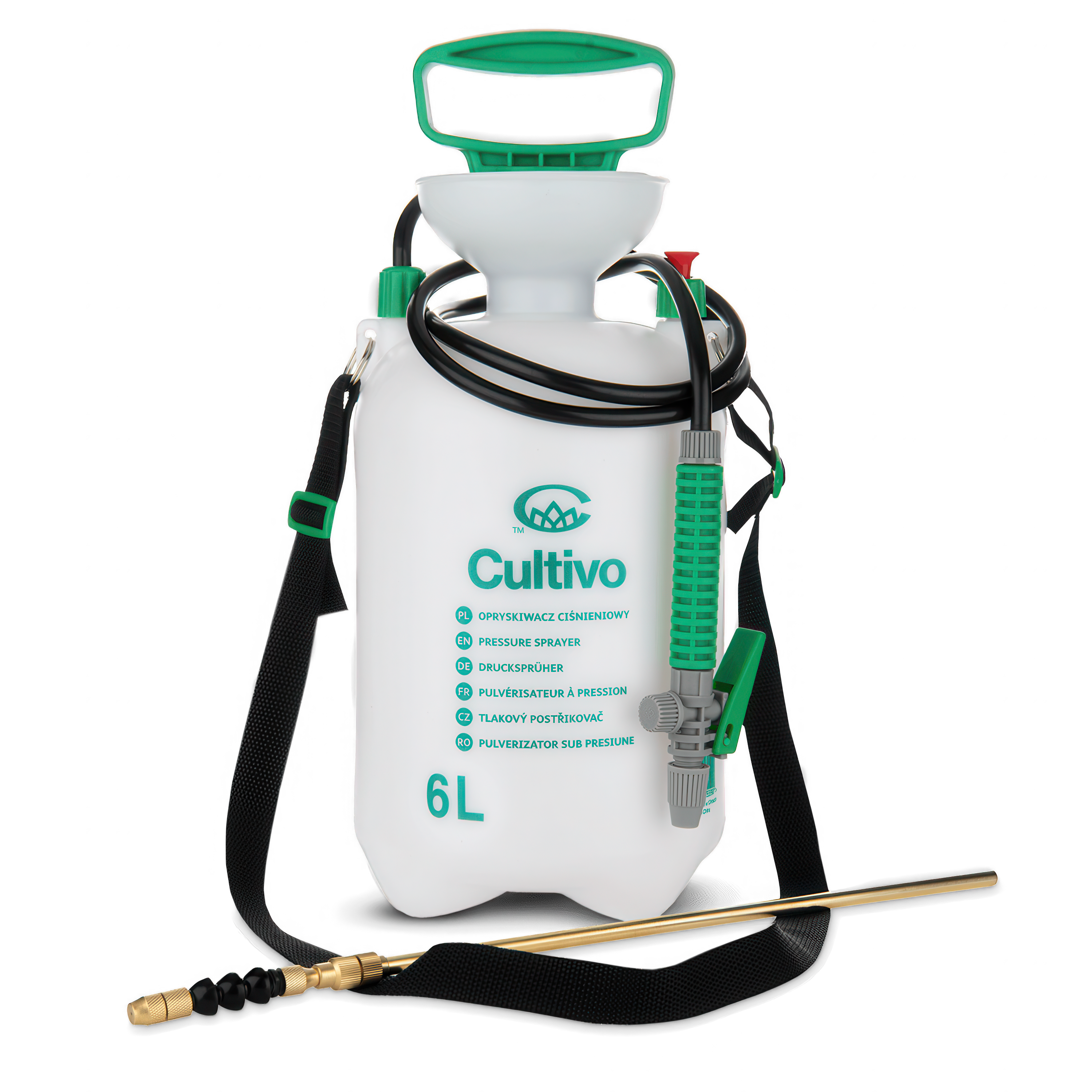 Opryskiwacz ręczny z lancą i pompką i pojemnikiem o pojemności 6 litrów 