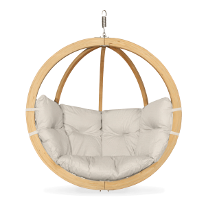 fotel kosz wiszący w kolorze kremowym