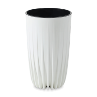 Wysoka donica ogrodowa MIRA ECO recycled 30cm biała - LAMELA