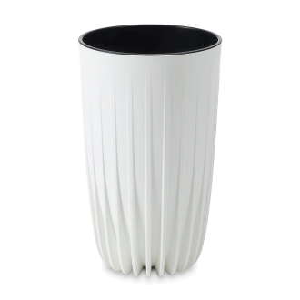 Wysoka donica ogrodowa MIRA ECO recycled 30cm biała - LAMELA