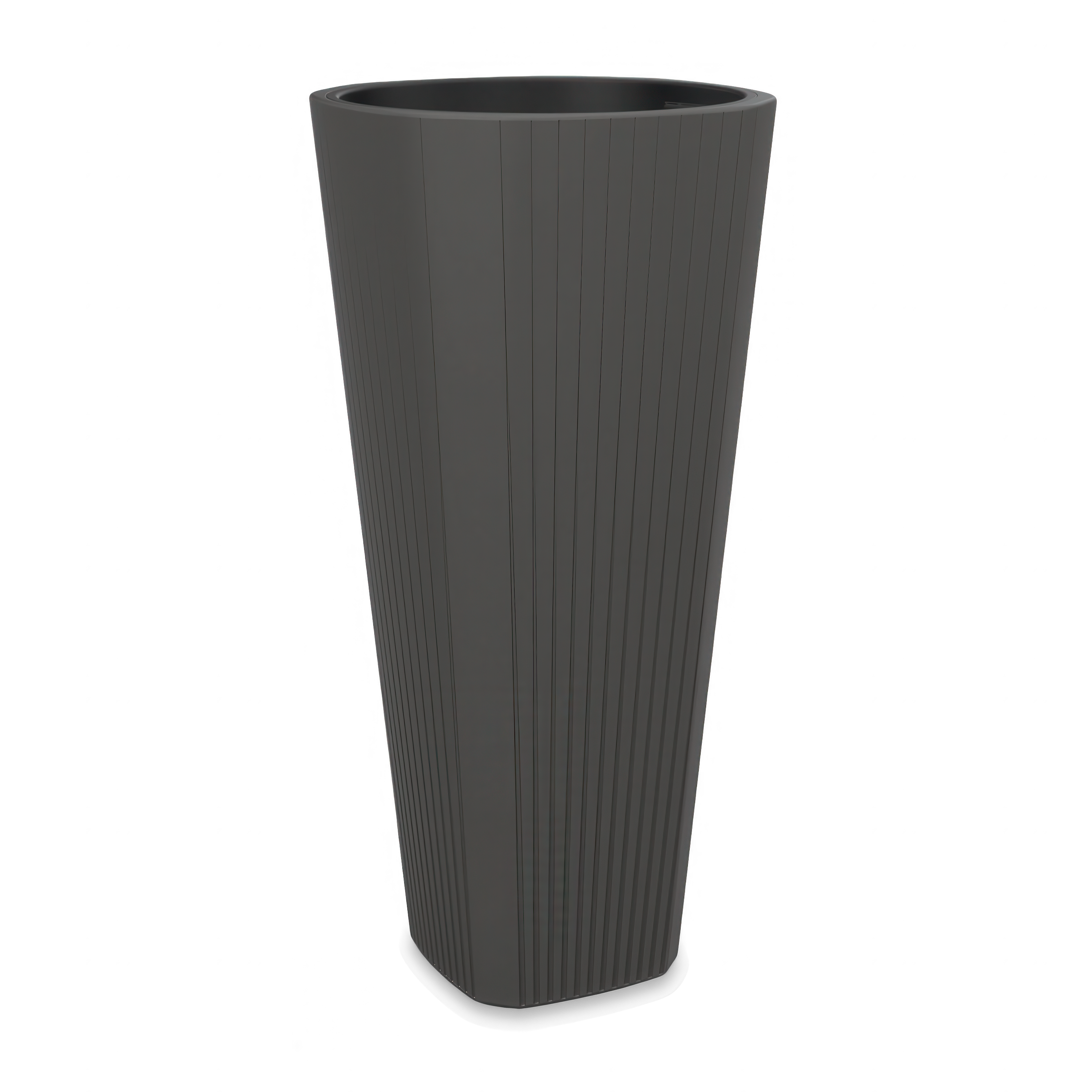 Wysoka doniczka ogrodowa MUZA 39x80cm antracytowa - LAMELA