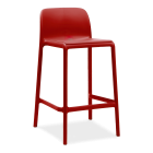 czerwony stołek ogrodowy