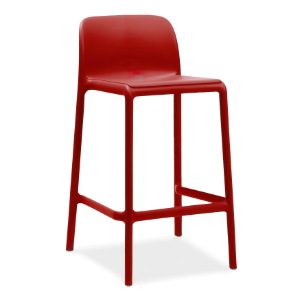 czerwony stołek ogrodowy