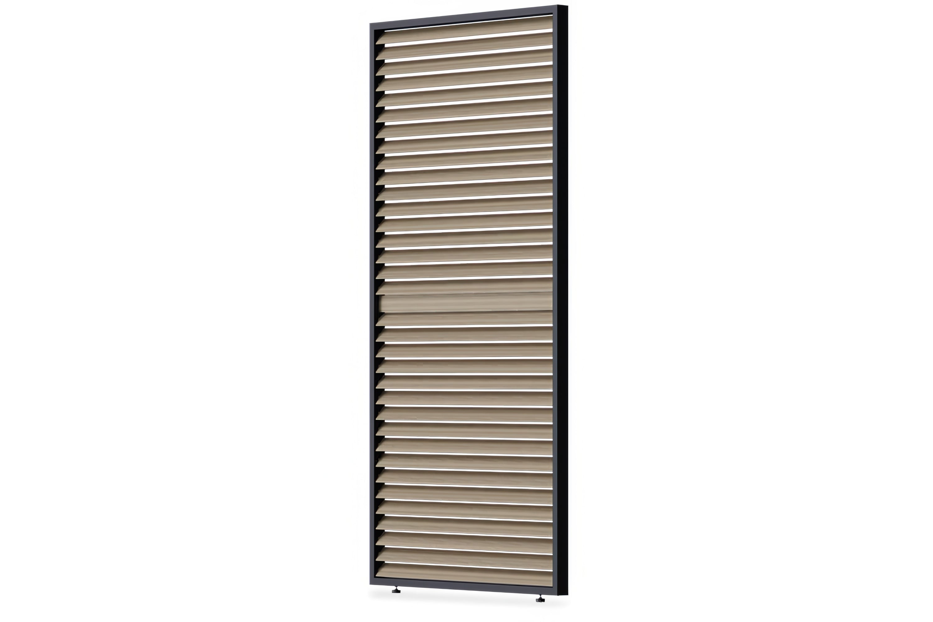 Elegance/Deluxe/Fusion panel żaluzjowy poziomy regulowany, 1.2 m, woodgrain, widok z boku na białym tle