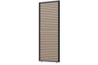 Elegance/Deluxe/Fusion panel żaluzjowy poziomy regulowany, 1.2 m, woodgrain, widok z boku na białym tle