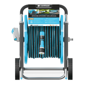 wózek z wężem ogrodowym niebieski