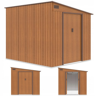 Domek ogrodowy JASPER 214x257cm Oak Brown, rzuty z r&oacute;żnych stron 