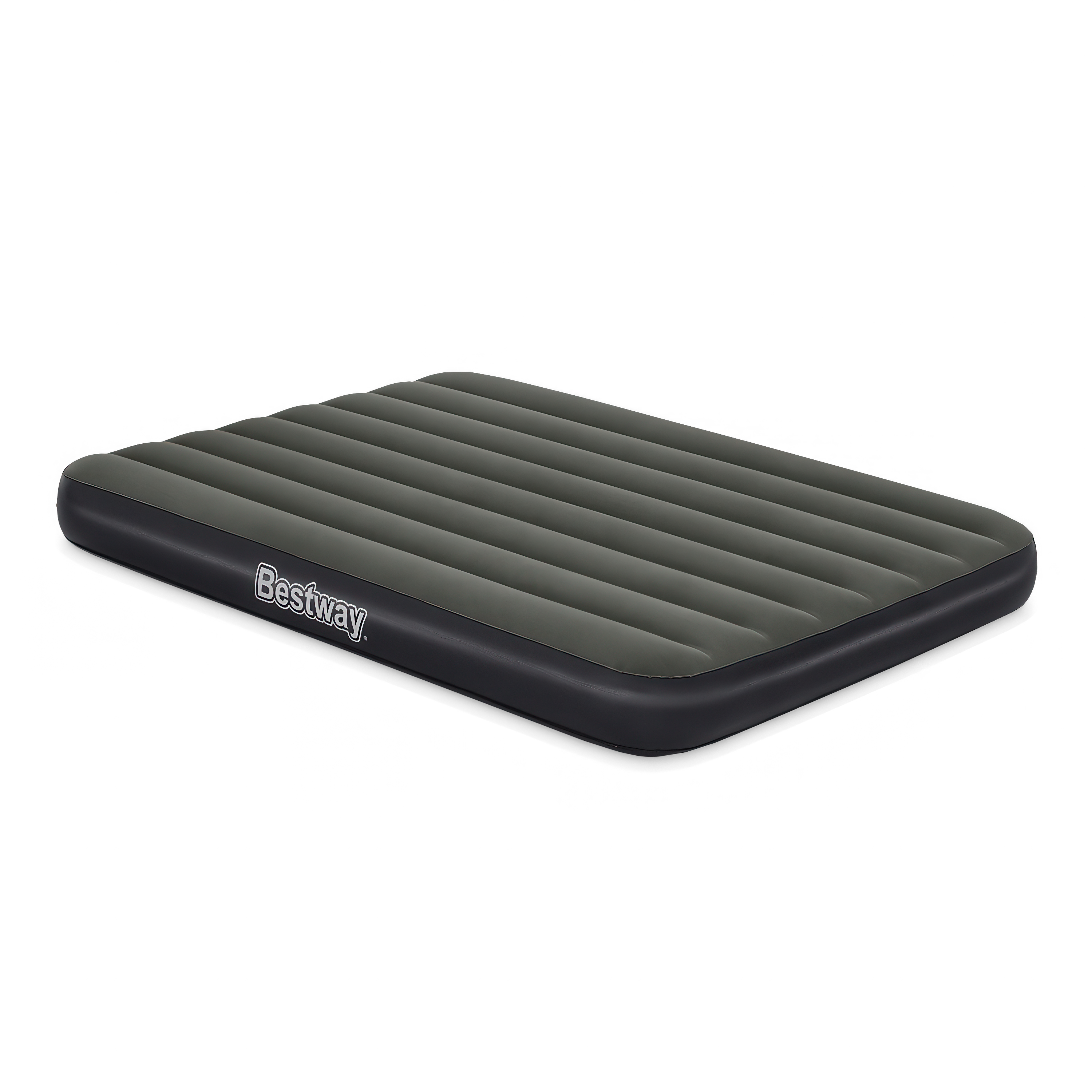 Materac jednoosobowy Bestway w kolorze szaro-czarnym – widok produktu na białym tle.