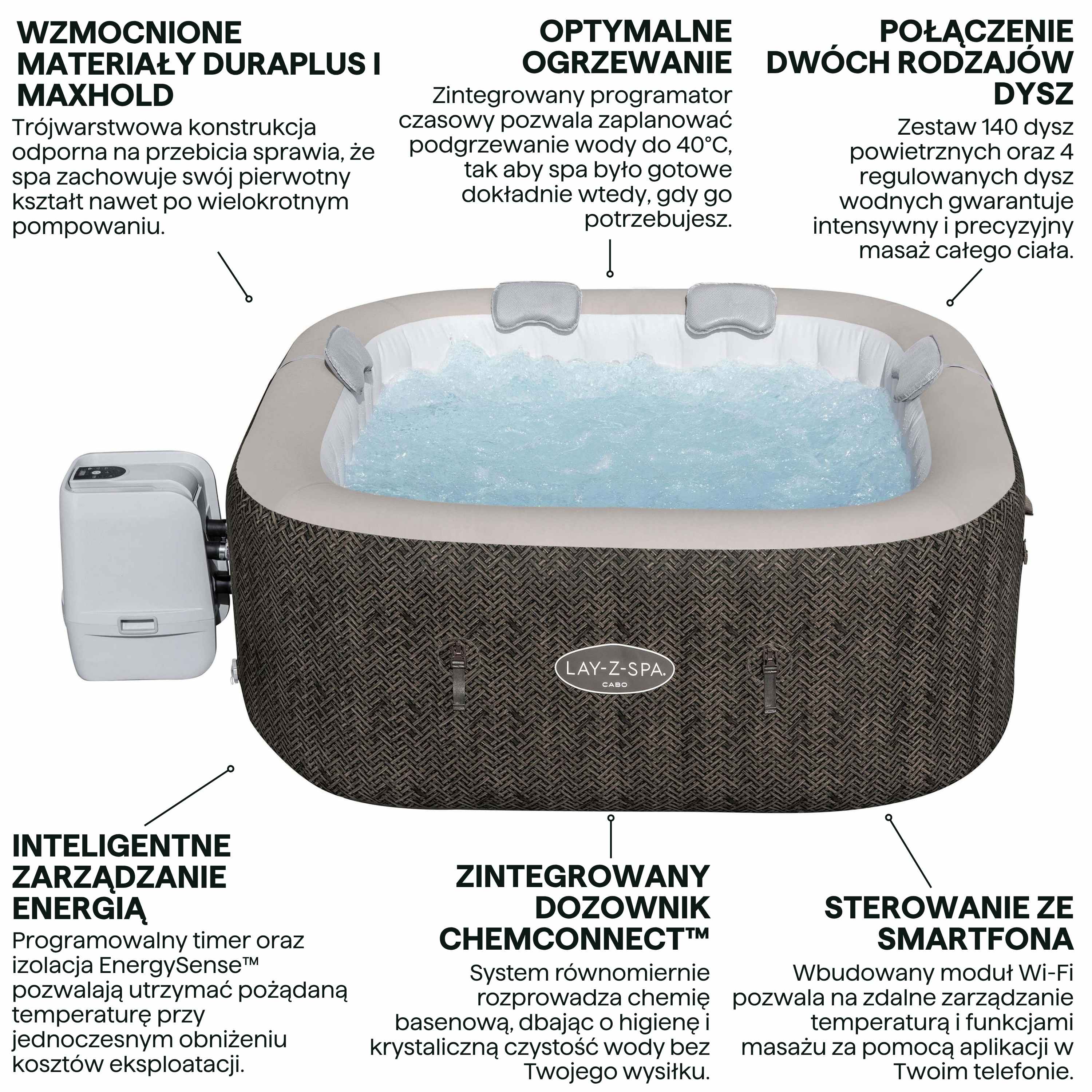 Особливості гідромасажної ванни LAY-Z-SPA CABO