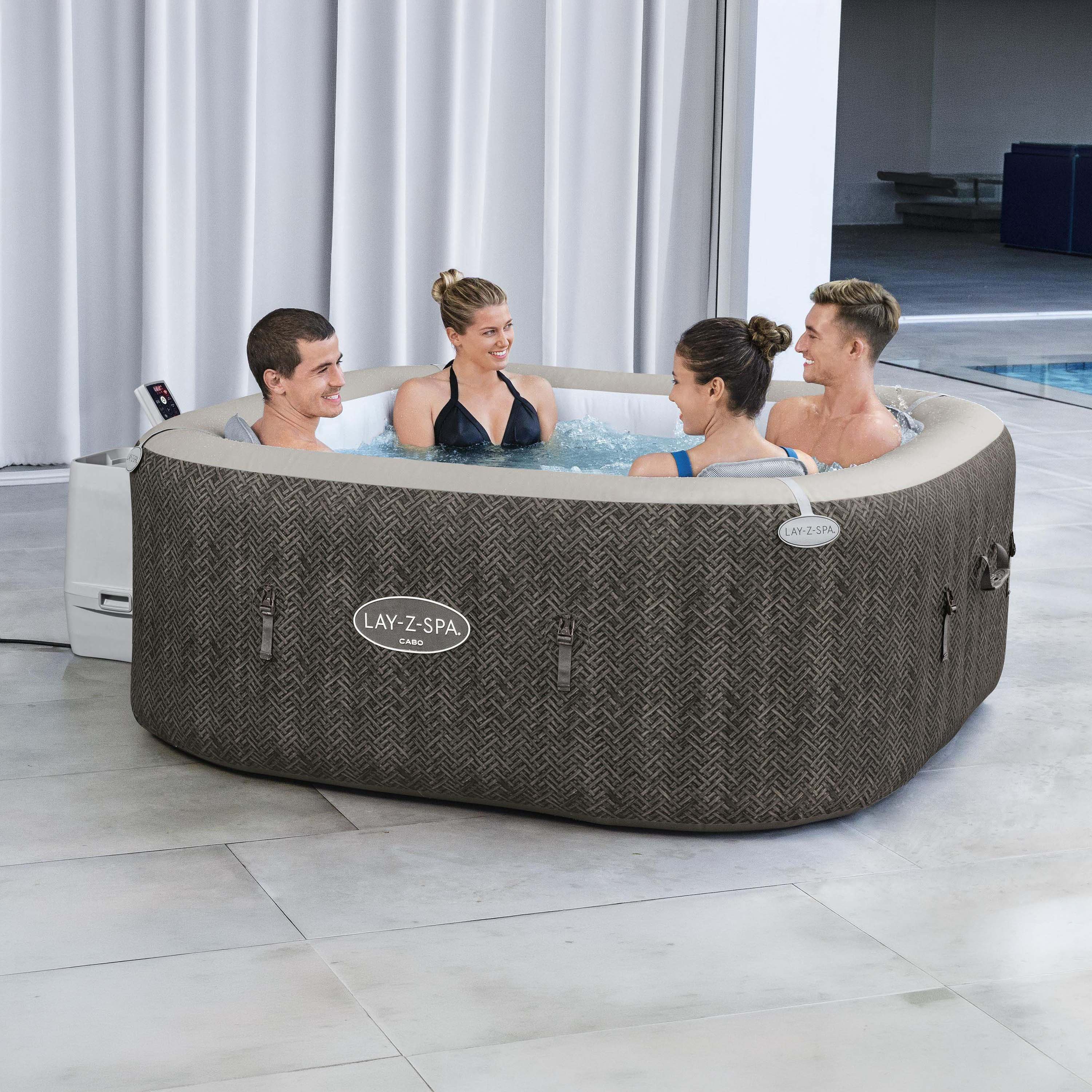 Jacuzzi ogrodowe LAY-Z-SPA® CABO SMART HYDROJET™ BROWN RATTAN SQUARE - BESTWAY 6001R  
