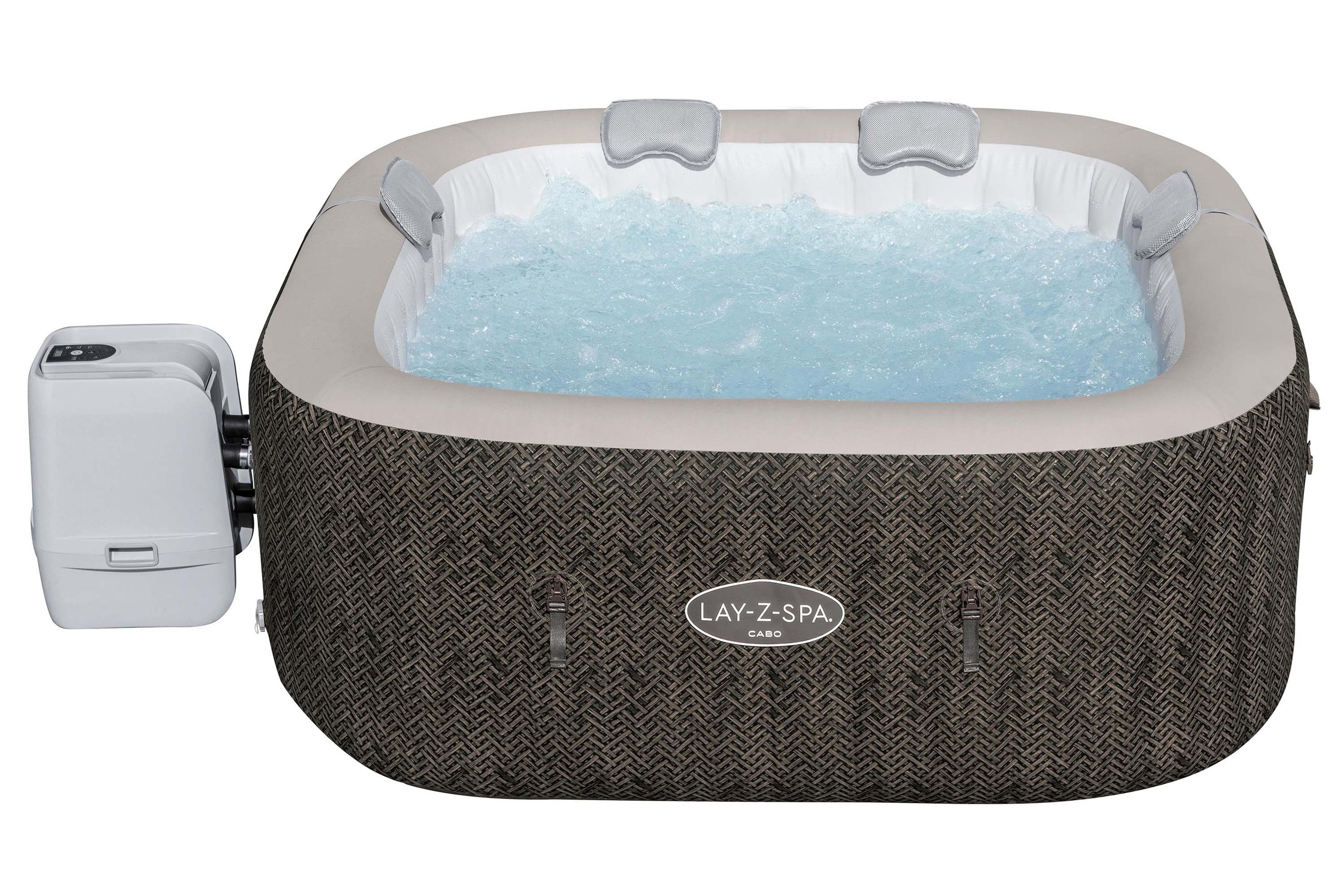 Гідромасажна ванна надувна LAY-Z-SPA CABO SMART HYDROJET BESTWAY 6001R коричнева квадратна