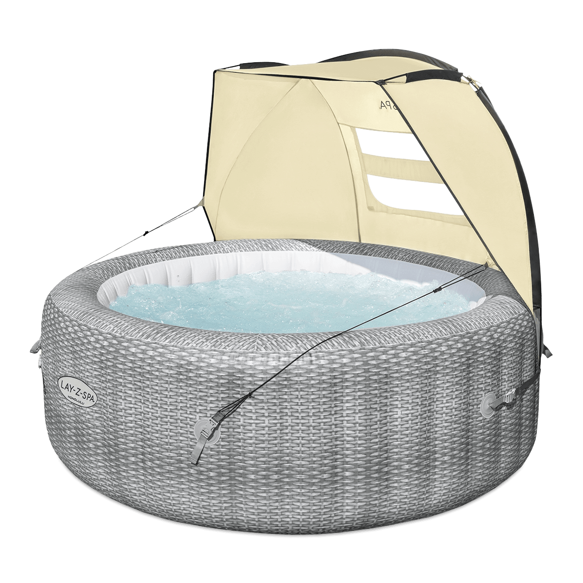 baldachim do jacuzzi w kolorze beżowym