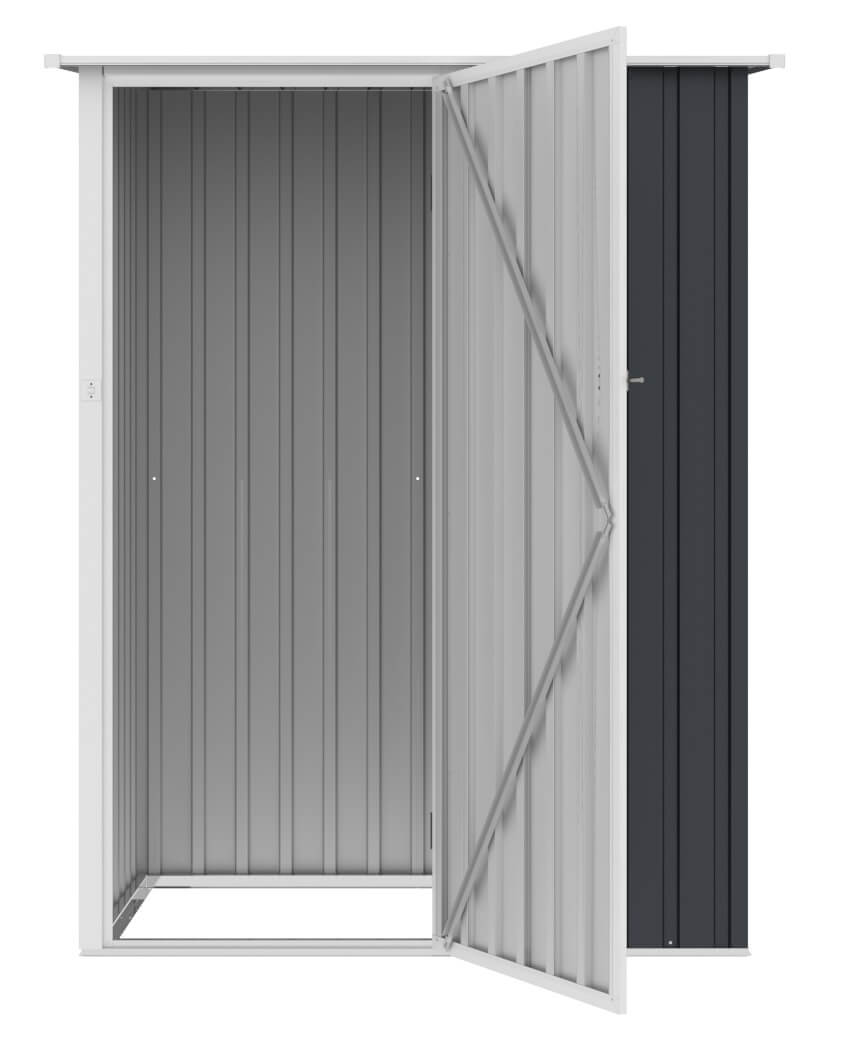 Przestronne drzwi do domku narzędziowego Kent 143x89 Cold Grey Hardmaister