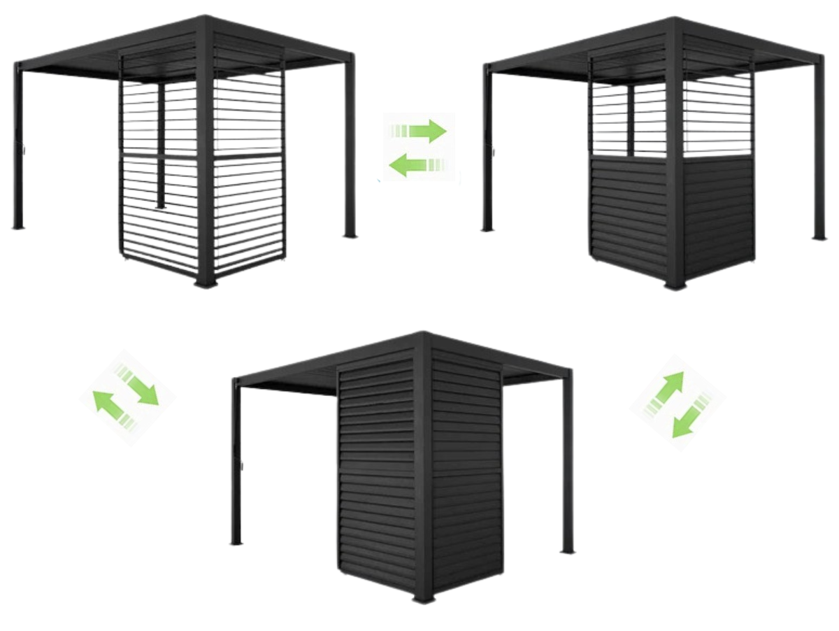 Konfiguracja paneli żaluzja do pergoli Premium Anthracite 93cm - Gutroof