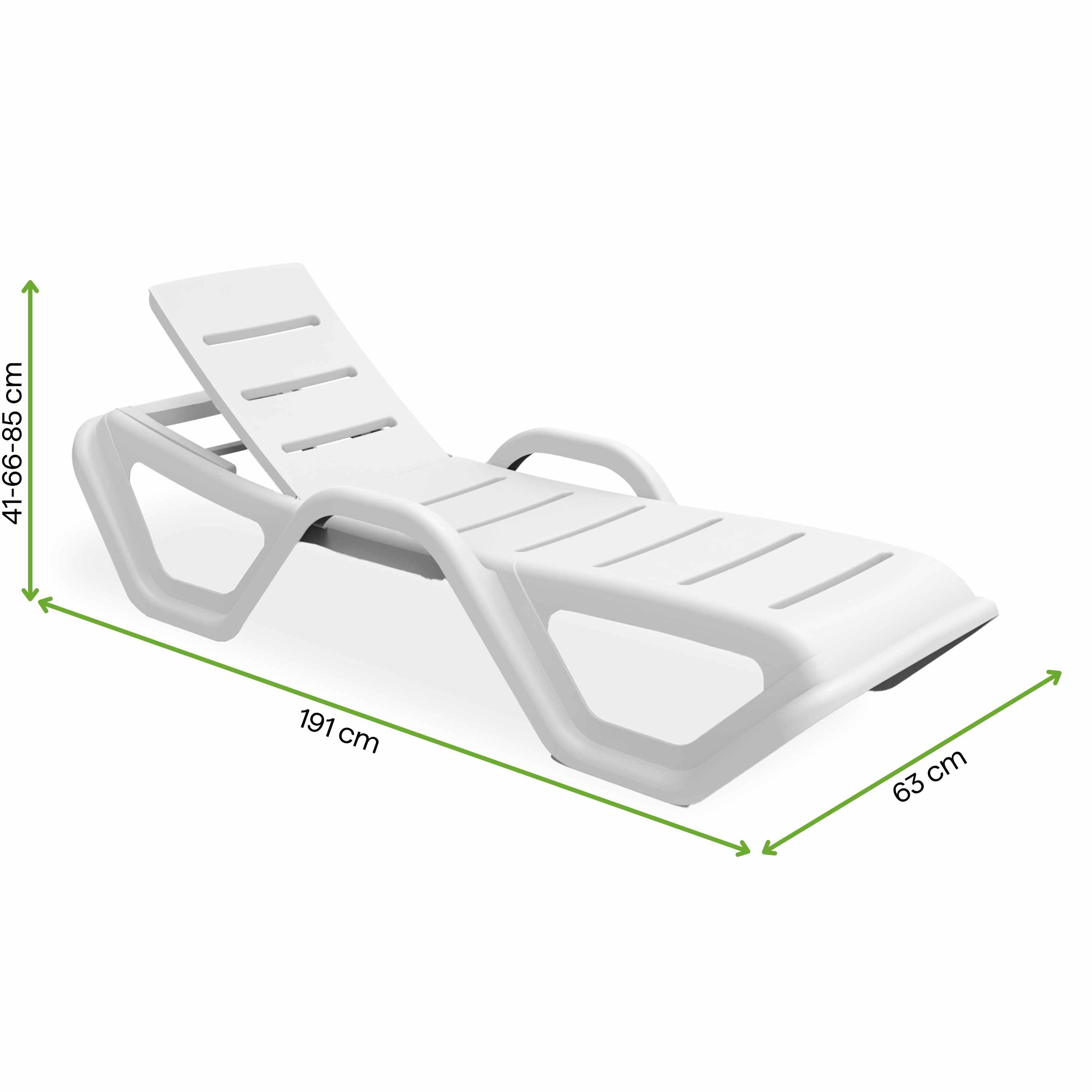 Розміри шезлонга Monoblock White