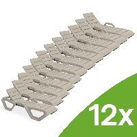 Komplet 12 leżaków basenowych MONOBLOCK Taupe New - Bjorkka