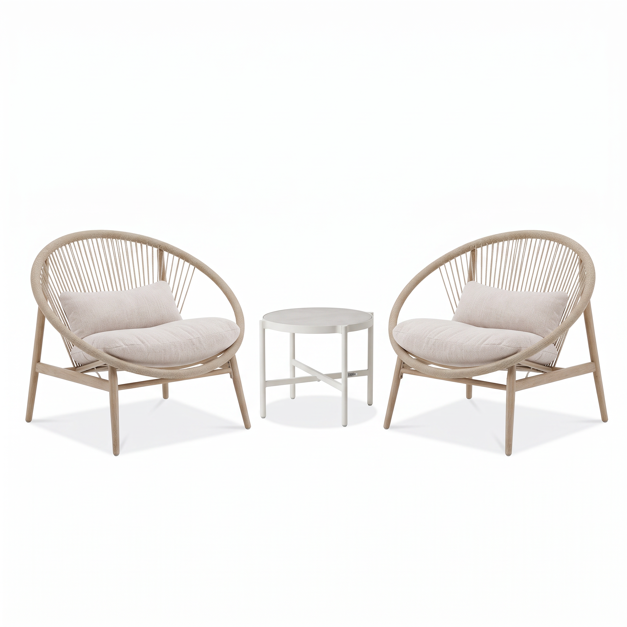 Komplet mebli na ogród GALLA 2+1 Light Beige - Bjørkka