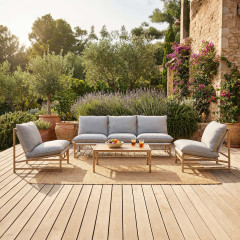Komplet mebli ogrodowych MAKANI CAFFE MAX Grey/Beige - Bjørkka