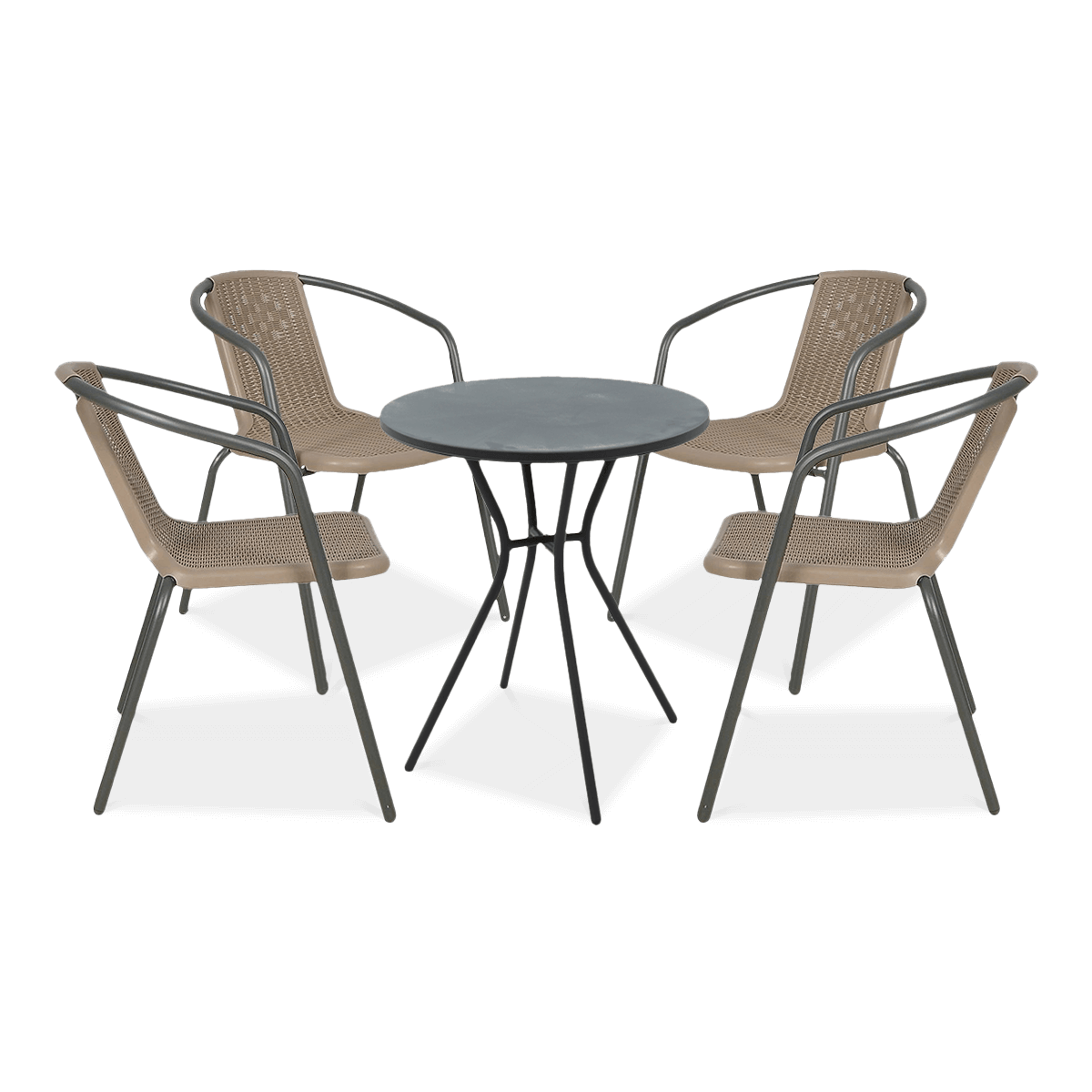 Komplet ogrodowy na balkon Simple 4+1 Cappuccino Focus Garden bez tła PNG