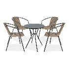 Komplet ogrodowy na balkon Simple 4+1 Cappuccino Focus Garden bez tła PNG