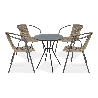 Komplet ogrodowy na balkon SIMPLE 4+1, cappucino - FOCUS GARDEN