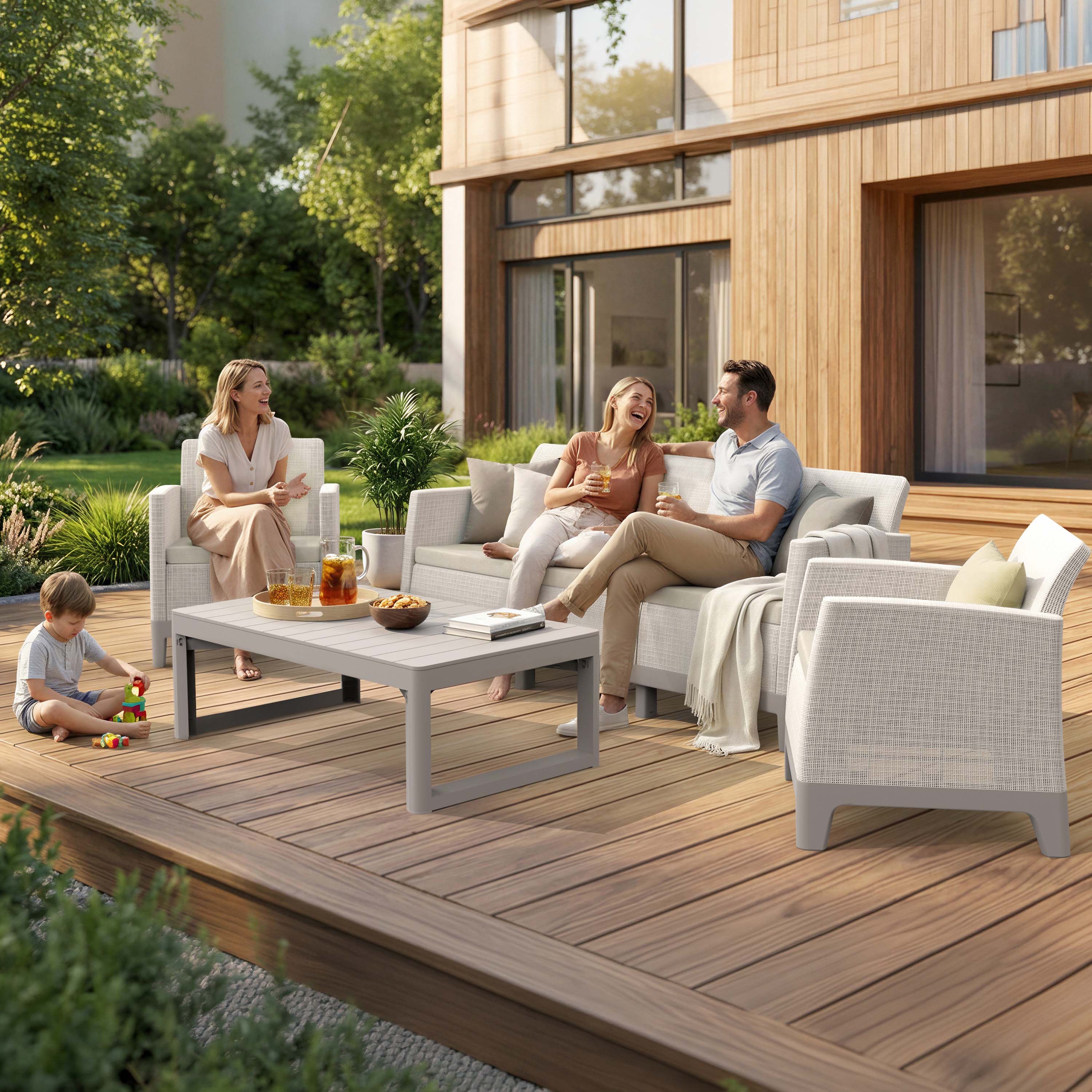 Komplet ogrodowy SCANDI MAX3/LYON Ash Grey-Storm Grey / St. Grey - Keter