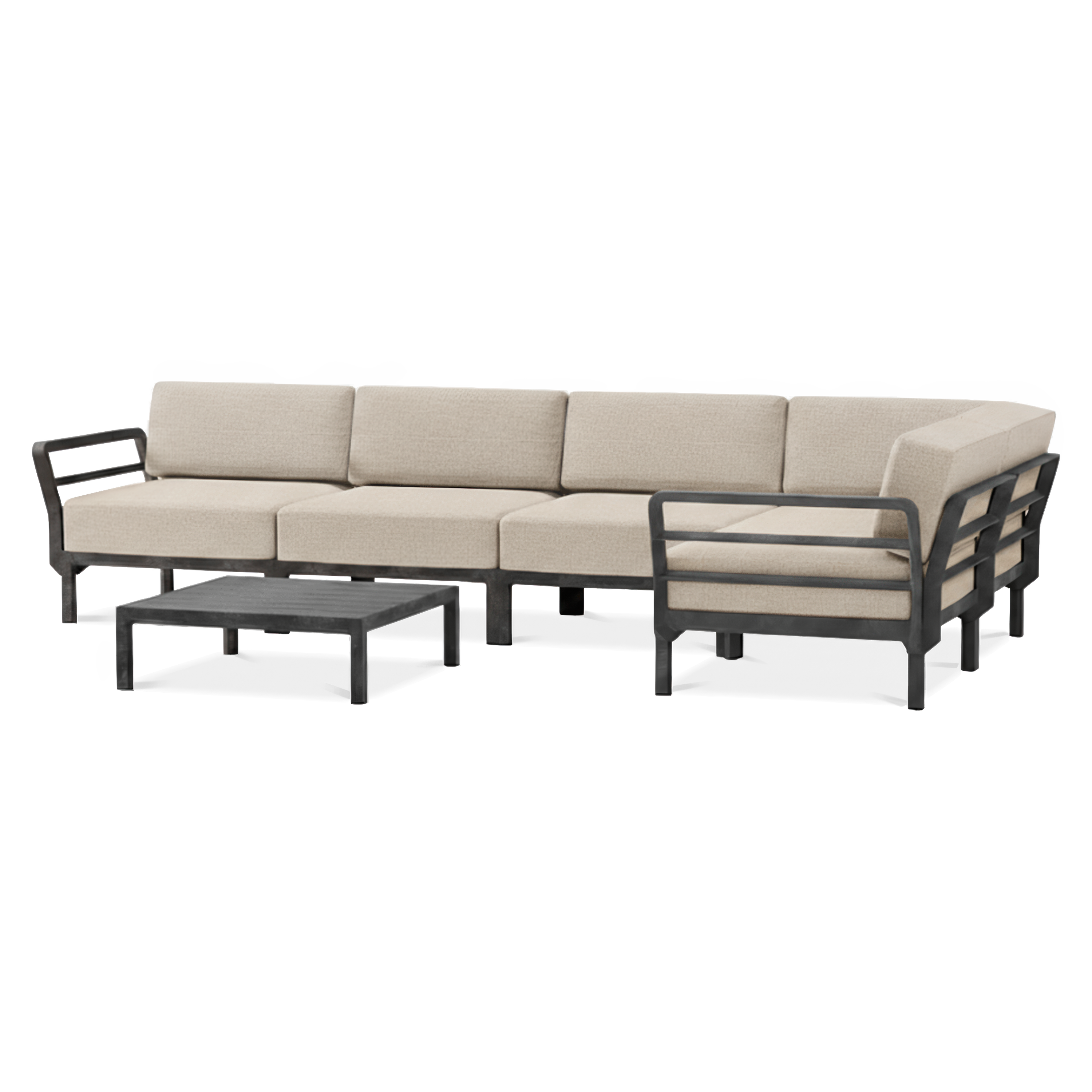 Narożnik na patio ze stolikiem MAXIMO 5 Basalto-Perla NARDI