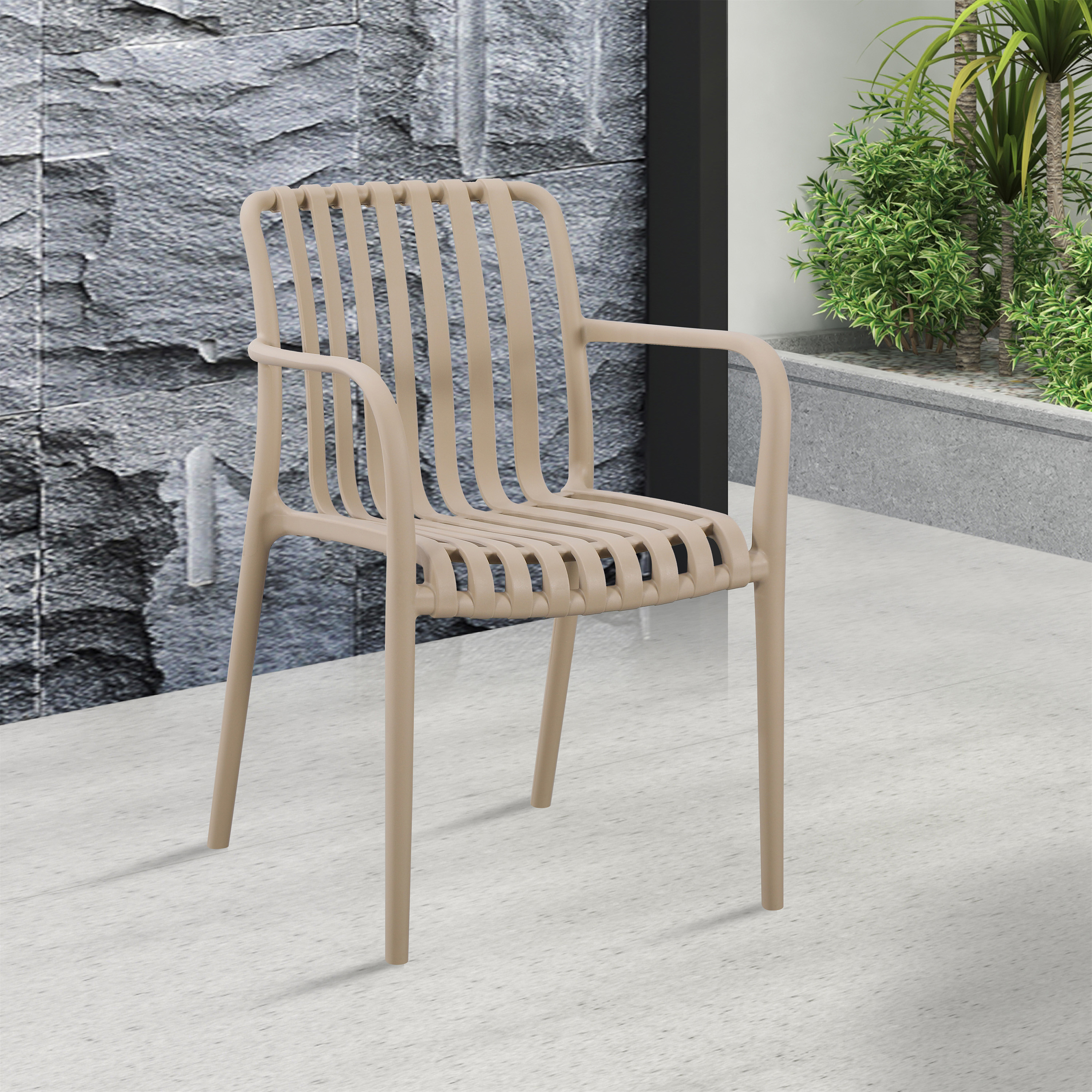 krzesło do ogrodu rona beige aranżacja taras