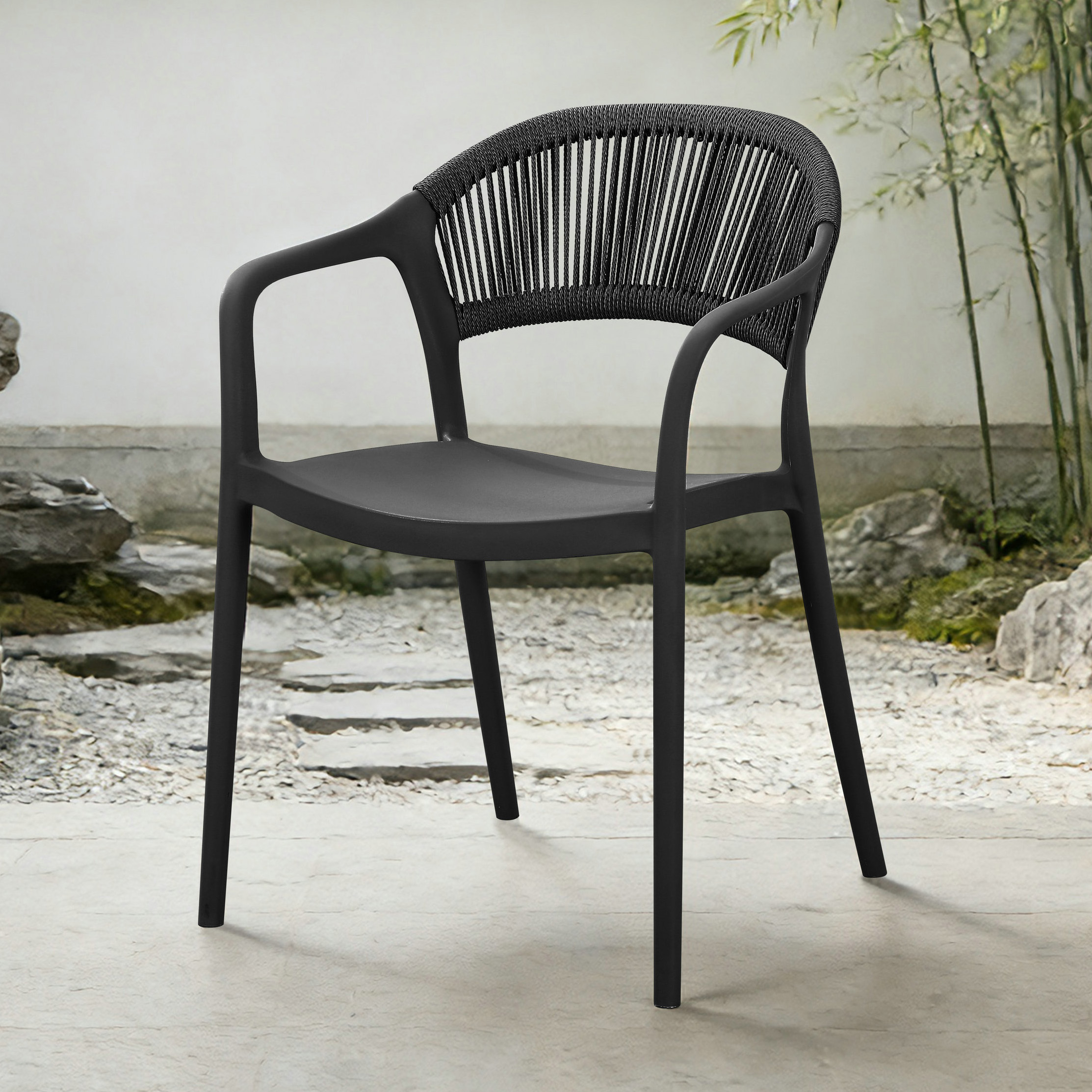 krzesło ogrodowe tessa black detal oparcia