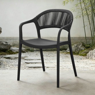 krzesło ogrodowe tessa black detal oparcia