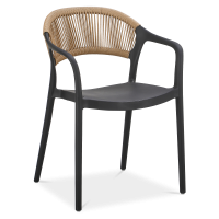 Krzesło tarasowe TESSA Black Beige - Bjørkka