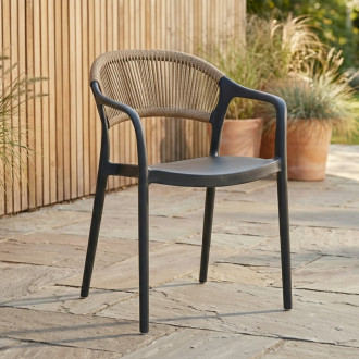 krzesło tarasowe tessa black beige nowoczesna aranżacja