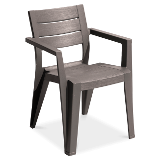 Wygodne krzesło z polipropylenu JULIE w kolorze cappuccino