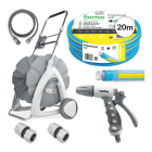 Zestaw do nawadniania z końcówkami , wężem i wózkiem