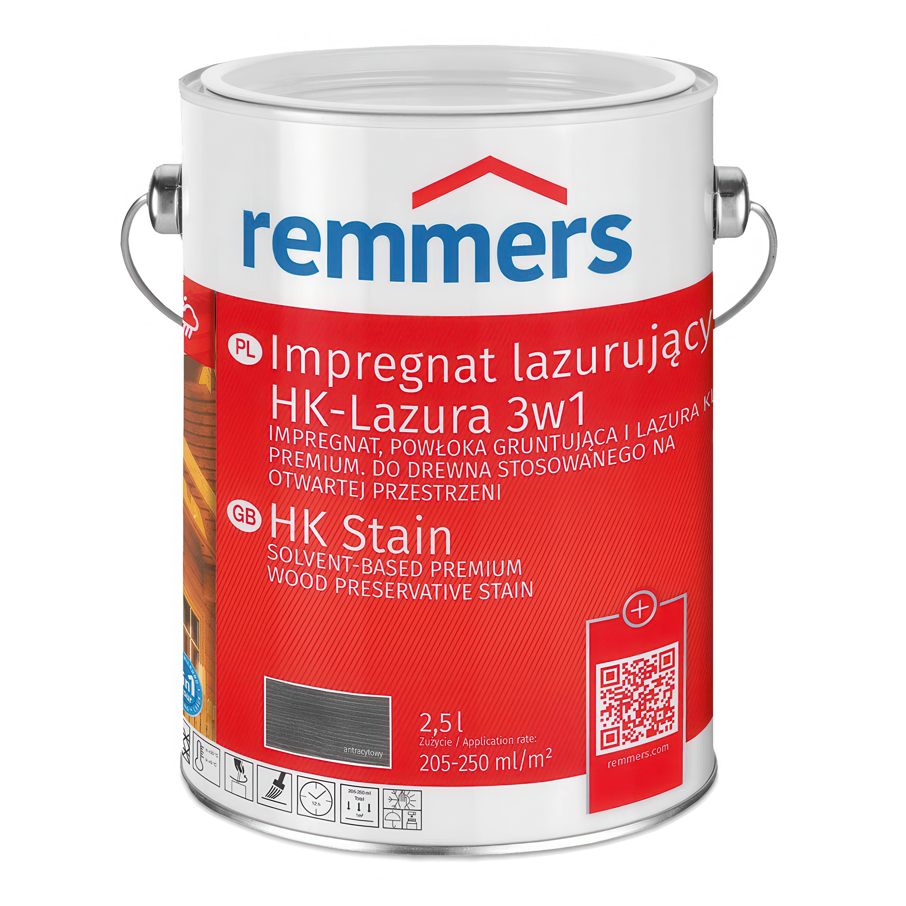 lazura antracytowa w metalowym wiadrze 