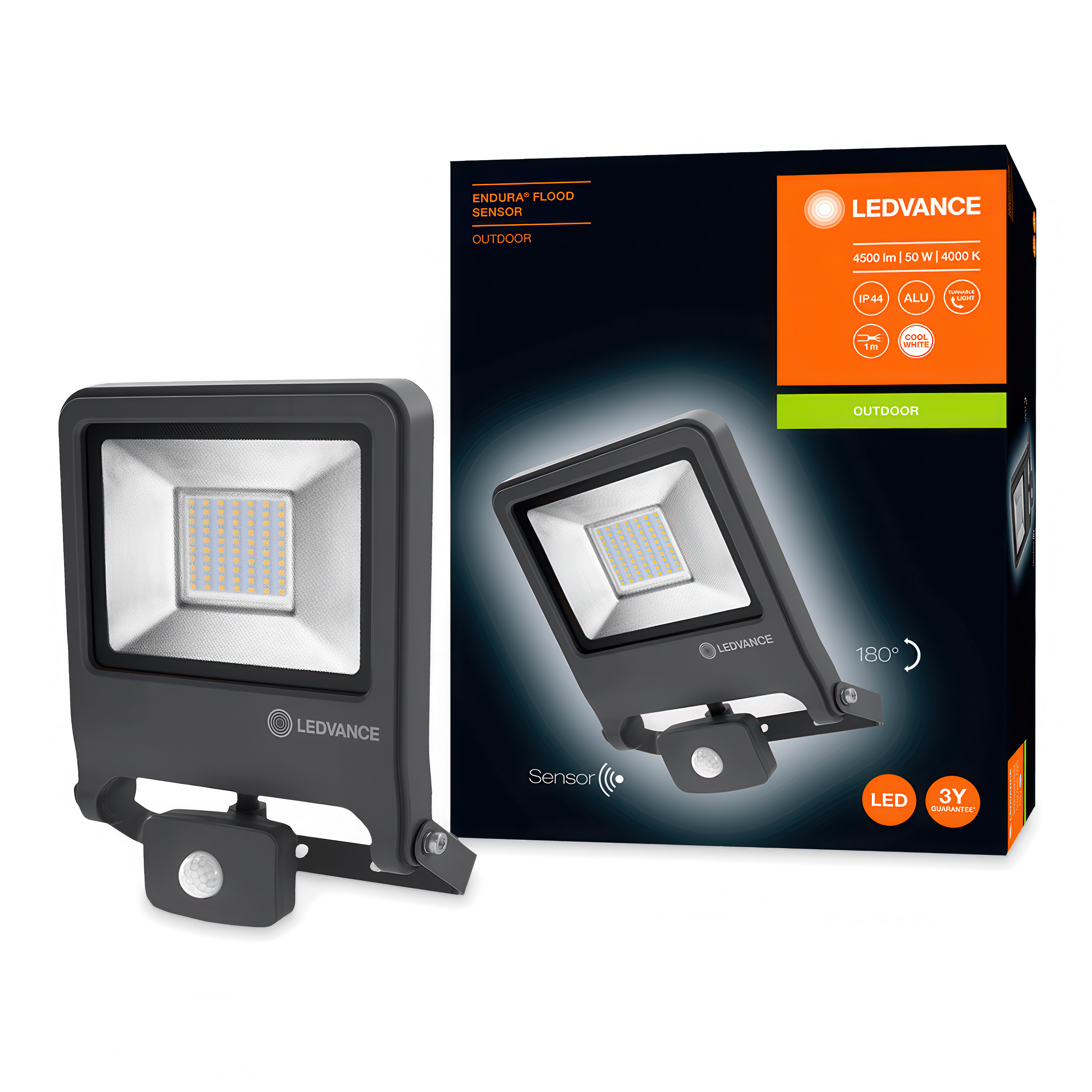 Naświetlacz ENDURA® FLOOD Sensor 50W Cool White z czujnikami LEDVANCE