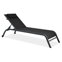 Leżak do ogrodu stalowy TIMOR Black - Bjørkka