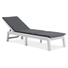 Leżak do ogrodu z poduszkami Mallorca white/light grey - Keter