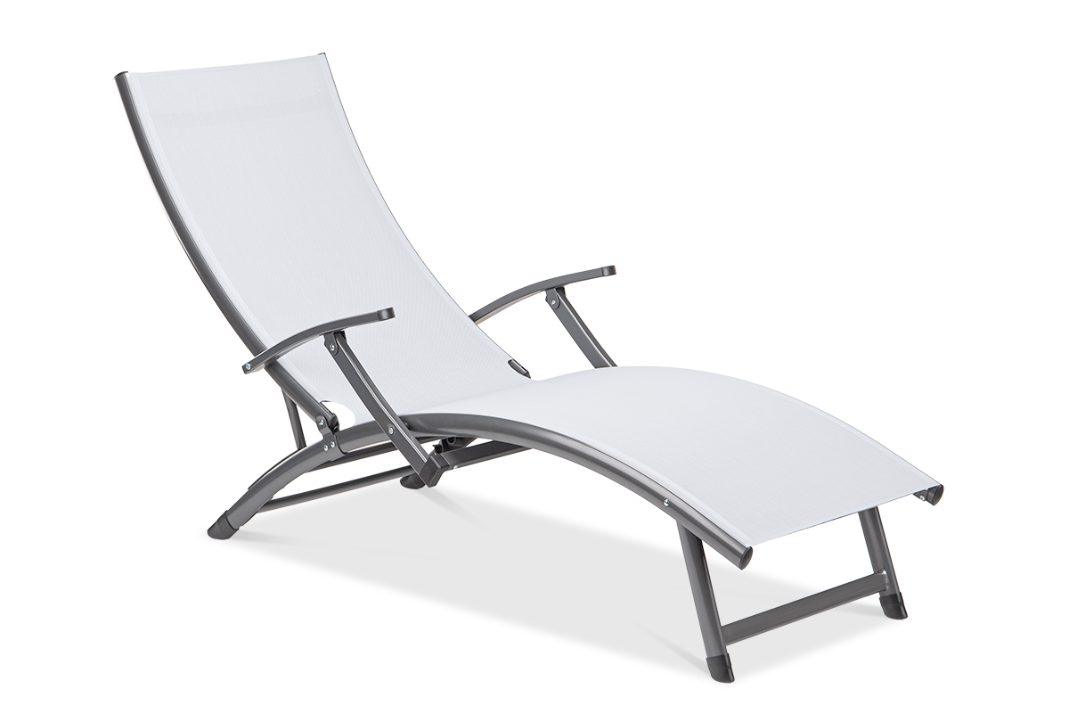 Leżak ogrodowy aluminiowy Relax Grey Focus Garden bez tła PNG