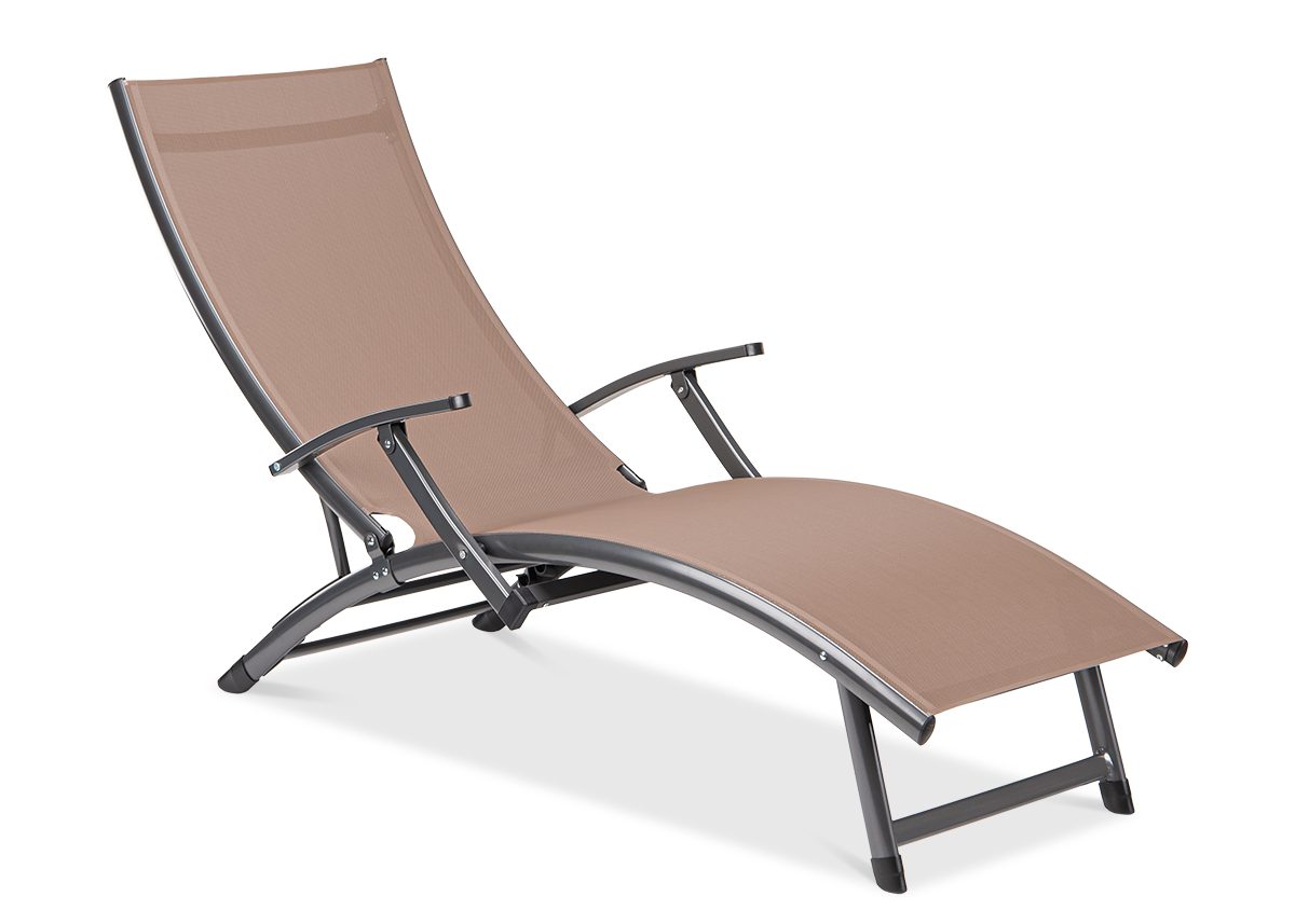 Leżak ogrodowy aluminiowy Relax Taupe Focus Garden bez tła PNG