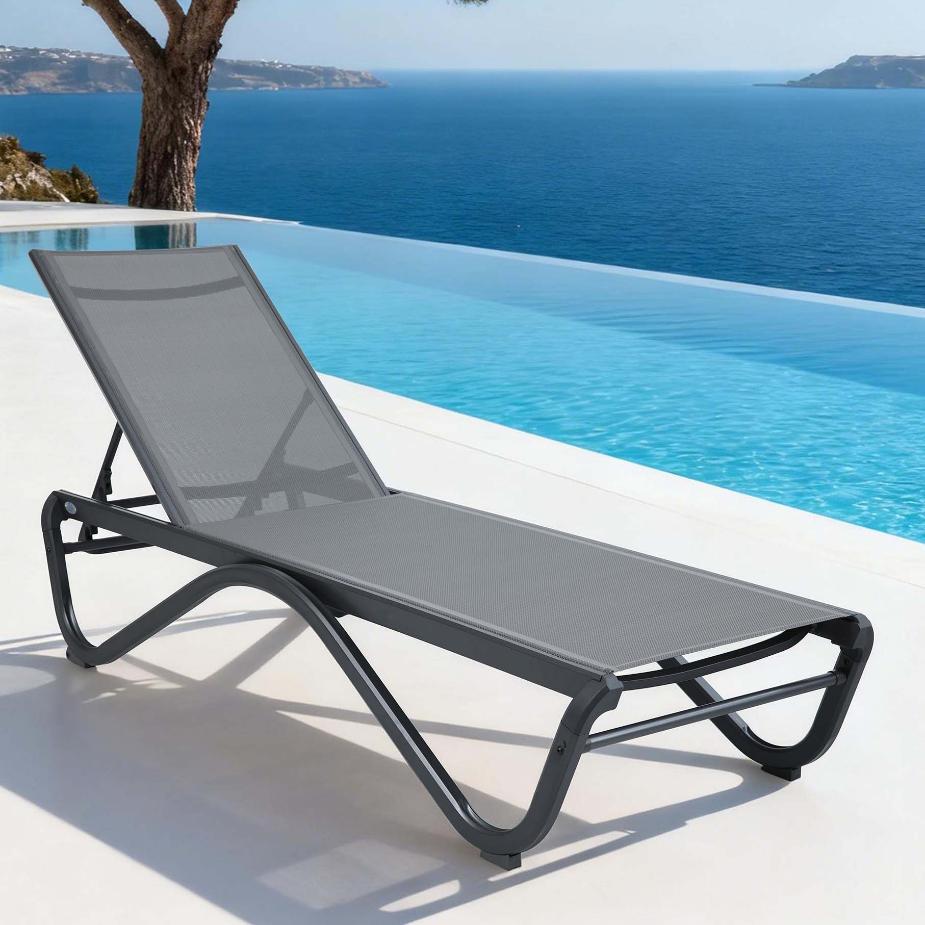 Leżak ogrodowy AQUALIS Grey - Bjørkka