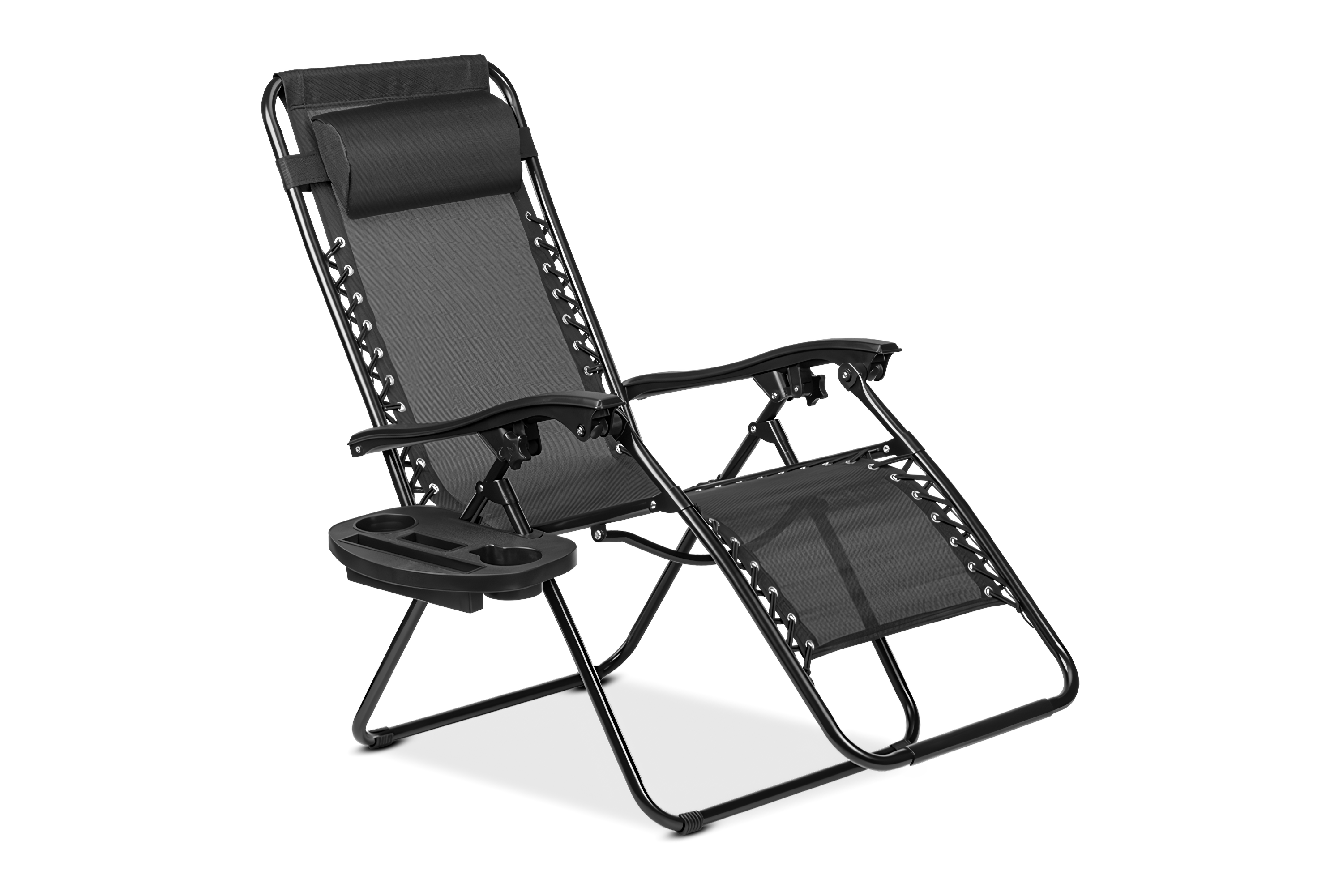 Leżak ogrodowy składany Laguna Black Focus Garden bez tła PNG
