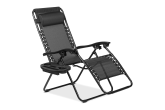 Leżak ogrodowy składany Laguna Black Focus Garden bez tła PNG