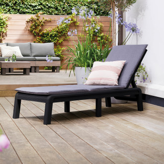 Leżak ogrodowy z poduszkami Mallorca graphite/light grey - Keter